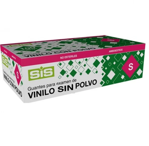 GUANTES VINILO SIN POLVO 100udad SIS Parasalud