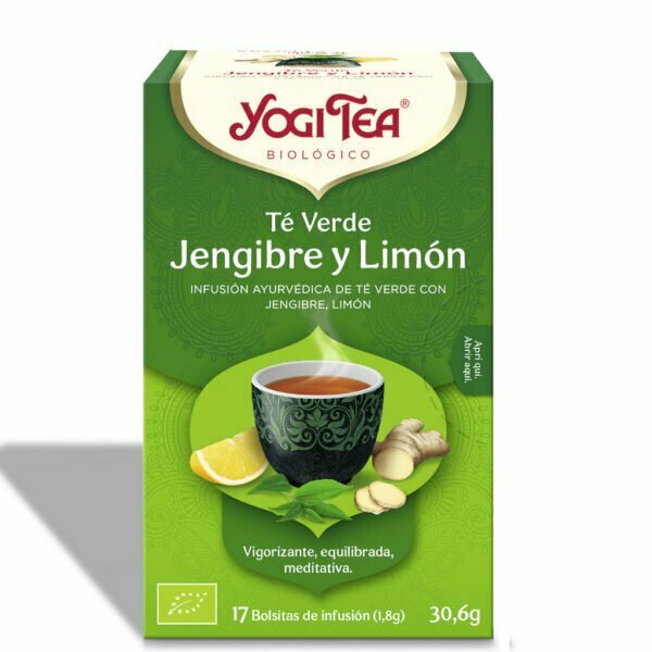 Te verde jengibre y limon yogi tea 17 filtros